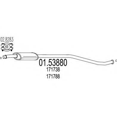 Средний глушитель выхлопных газов