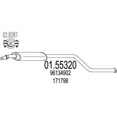 Средний глушитель выхлопных газов