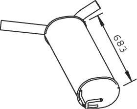 Средний глушитель выхлопных газов